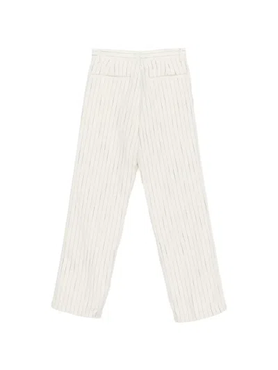 Fay Pinstripe-pattern Trousers In Neutral