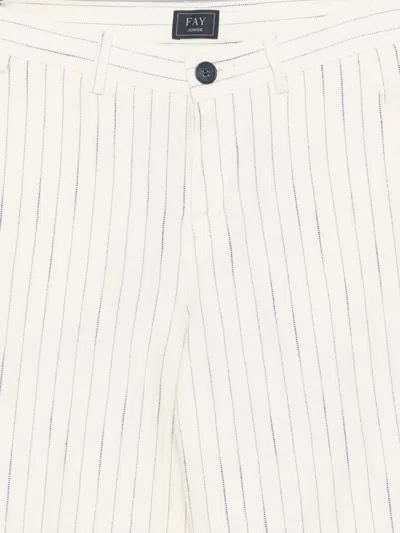 Fay Pinstripe-pattern Trousers In Neutral