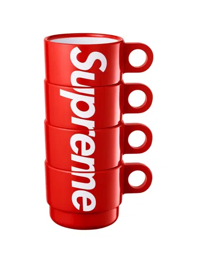 Supreme Logo-print Stacking Set Cups In Multi