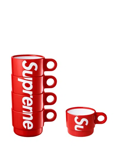 Supreme Logo-print Stacking Set Cups In Multi