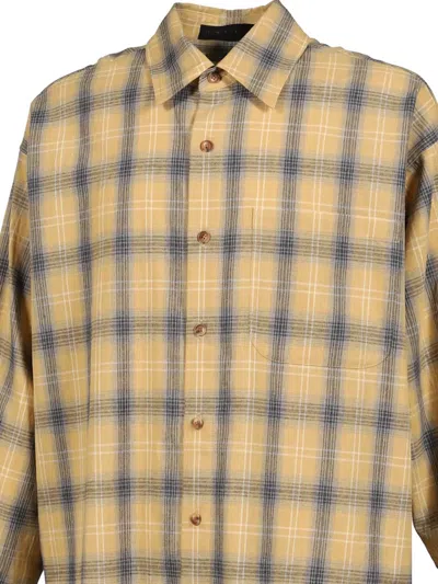 Jun/nakayama Check-pattern Raw-edge Shirt In Multi