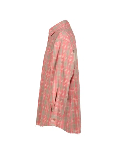 Jun/nakayama Check-pattern Raw-cut Shirt In Multi