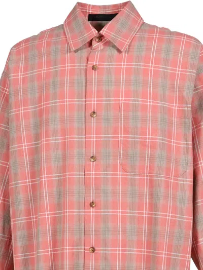 Jun/nakayama Check-pattern Raw-cut Shirt In Multi