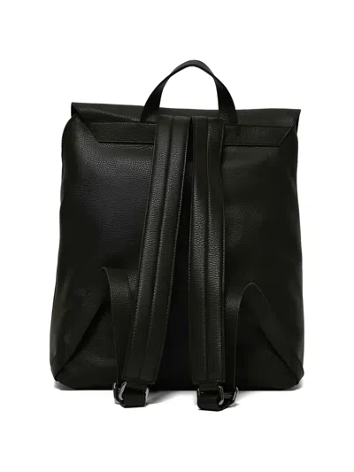 Orciani Active Micron Pebbled Leather Backpack In Black