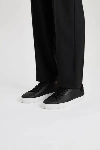 Axel Arigato 90 Clean Black Low Top Sneakers With Logo Lettering On The Side In Leather Man In Multi