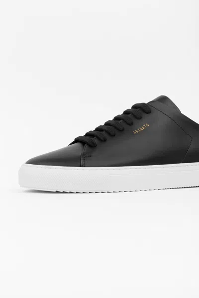 Axel Arigato 90 Clean Black Low Top Sneakers With Logo Lettering On The Side In Leather Man In Multi
