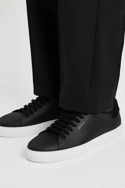 Axel Arigato 90 Clean Black Low Top Sneakers With Logo Lettering On The Side In Leather Man In Multi