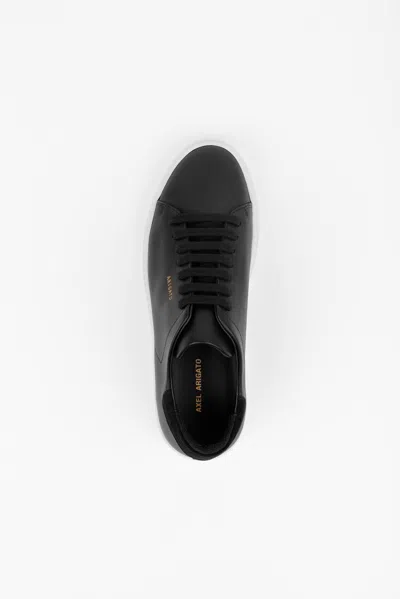 Axel Arigato 90 Clean Black Low Top Sneakers With Logo Lettering On The Side In Leather Man In Multi