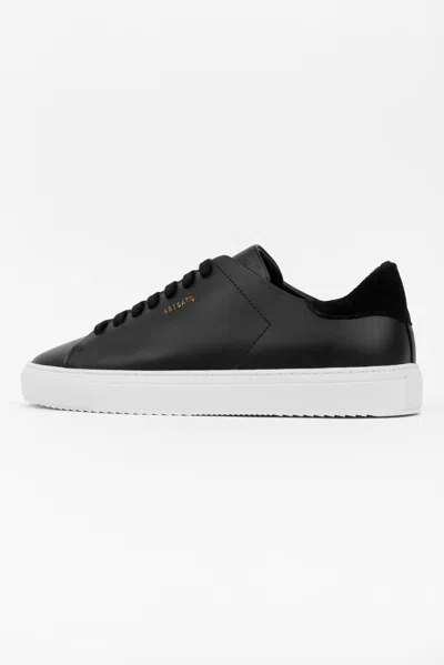 Axel Arigato 90 Clean Black Low Top Sneakers With Logo Lettering On The Side In Leather Man In Multi