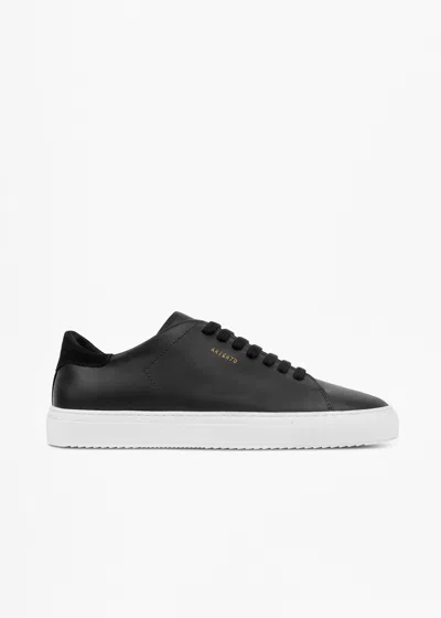 Axel Arigato 90 Clean Black Low Top Sneakers With Logo Lettering On The Side In Leather Man In Multi