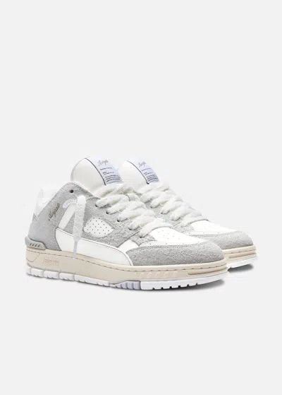 Axel Arigato Low Top Sneakers Perforated Detailing Textured Panels Rubber Sole In Silver