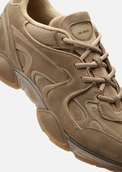 Axel Arigato Eris Beige Low Top Sneakers With Logo Patch On The Tongue In Leather And Fabric Woman In Brown