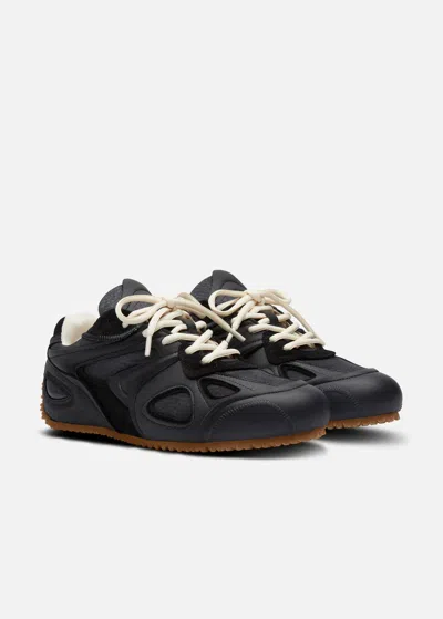 Axel Arigato Slow Runner Black Sneaker With Insert Design And Grooved Sole In Leather And Suede Woman