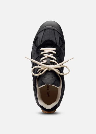 Axel Arigato Slow Runner Black Sneaker With Insert Design And Grooved Sole In Leather And Suede Woman