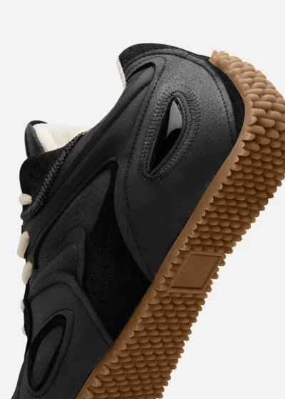 Axel Arigato Slow Runner Black Sneaker With Insert Design And Grooved Sole In Leather And Suede Woman