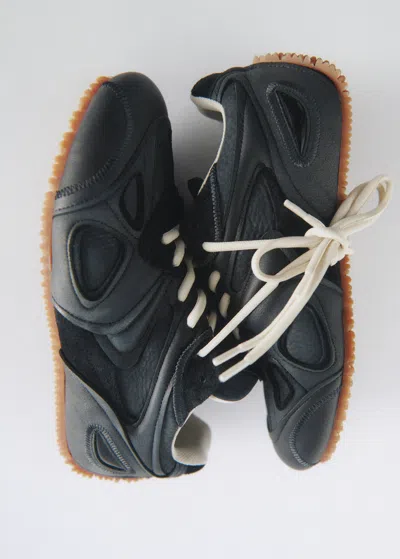 Axel Arigato Slow Runner Black Sneaker With Insert Design And Grooved Sole In Leather And Suede Woman
