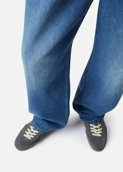 Axel Arigato Daze Runner Grey Sneaker With Logo On The Tongue And Grooved Sole In Suede Man In Gray
