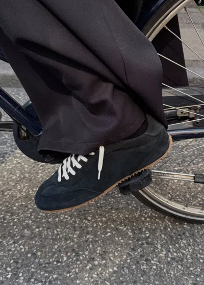 Axel Arigato Suede Low-profile Sneakers With Textured Sole In Black