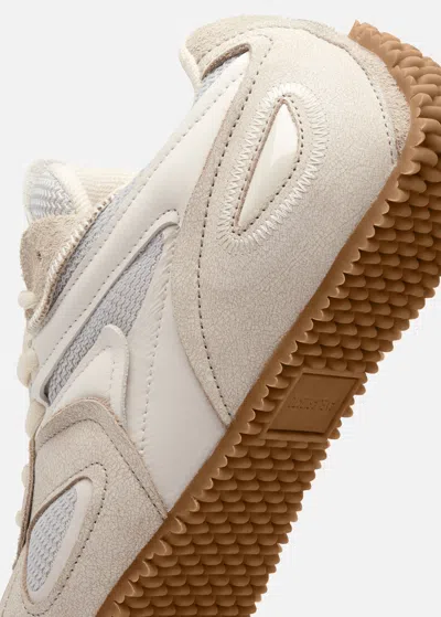 Axel Arigato Slow Runner White And Beige Sneaker With Mesh Inserts And Grooved Sole In Leather And Fabric Woman