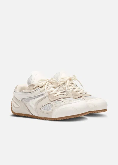 Axel Arigato Slow Runner White And Beige Sneaker With Mesh Inserts And Grooved Sole In Leather And Fabric Woman