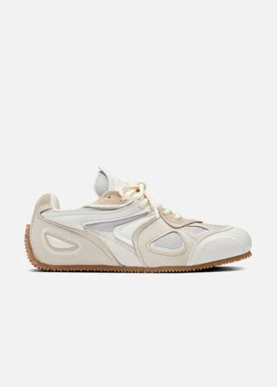 Axel Arigato Slow Runner White And Beige Sneaker With Mesh Inserts And Grooved Sole In Leather And Fabric Woman