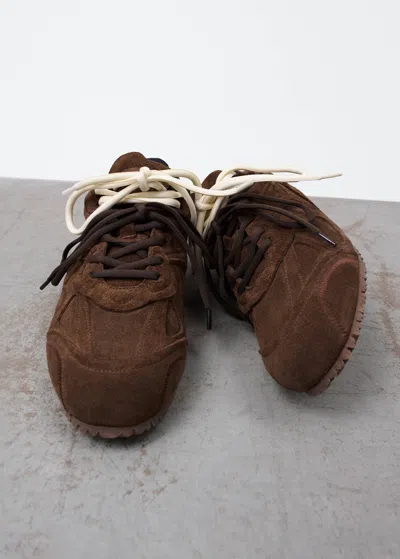 Axel Arigato Slow Runner Layered Suede Sneakers In Brown