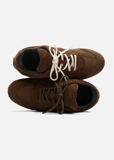 Axel Arigato Slow Runner Layered Suede Sneakers In Brown