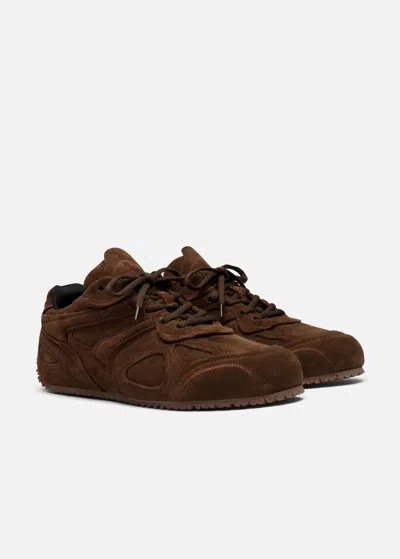 Axel Arigato Slow Runner Layered Suede Sneakers In Brown