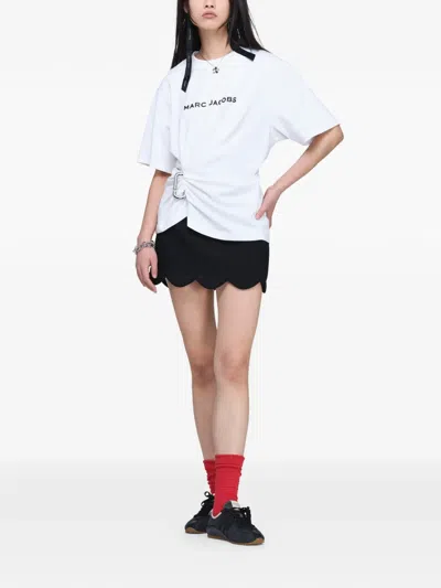 Marc Jacobs White Pop J Marc Logo Drape Seam T-shirt In White