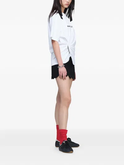 Marc Jacobs White Pop J Marc Logo Drape Seam T-shirt In White