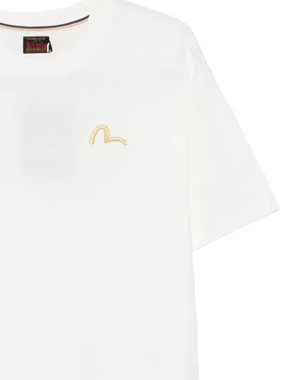 Evisu Logo-embroidered T-shirt In White