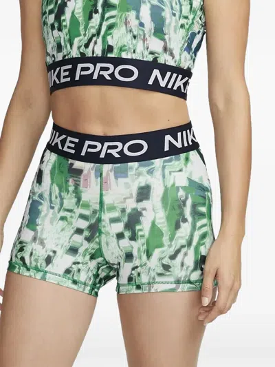 Nike Patterned Pro Shorts In Green