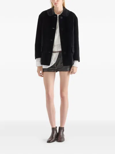 Prada Single-breasted Caban Jacket In Black