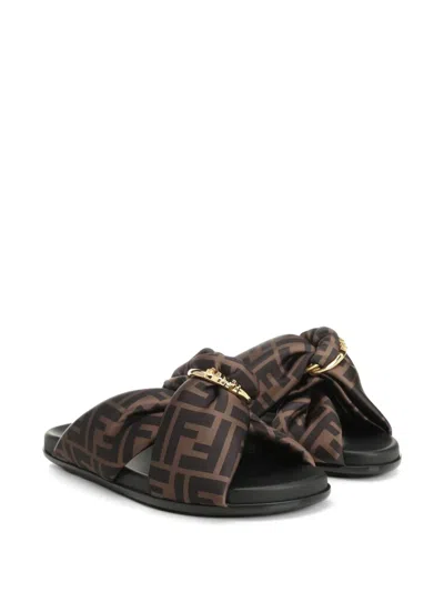 Fendi D-ring Slides In Brown