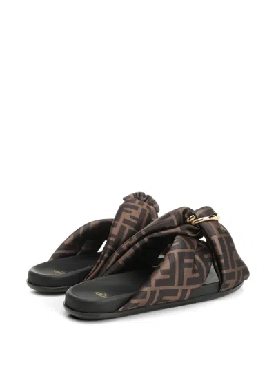 Fendi D-ring Slides In Brown