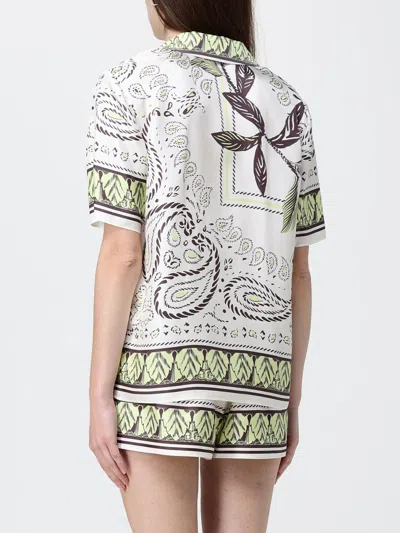 Tory Burch Silk Camp Shirt With Cockatoo Print For Women In Multi