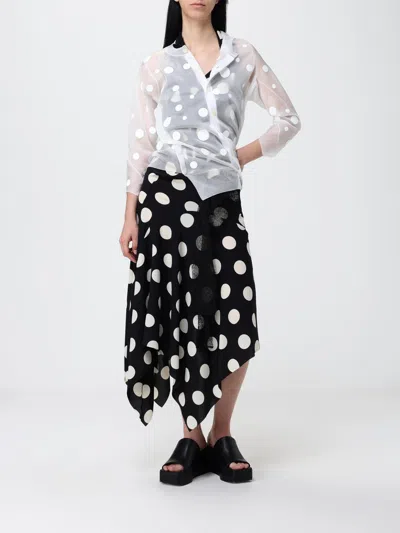 Junya Watanabe Polka Dot Halter Midi Dress Asymmetric Lace In Black