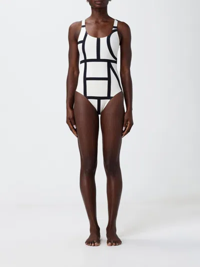 Totême One-piece Swimsuit With Monogram Print In White