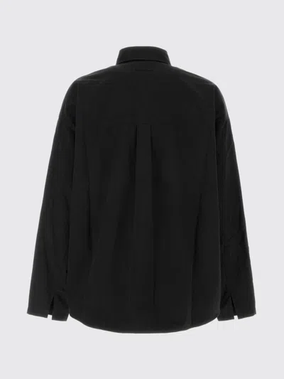 Essentials Logo-embroidered Press-stud Overshirt In Black
