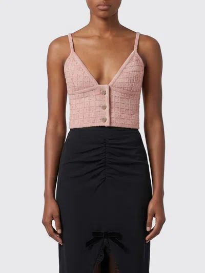 Alessandra Rich Sequin-embellished Wool Blend Tank Top In Pink