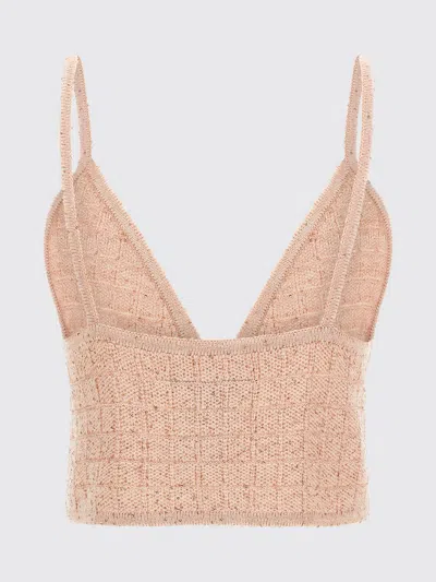 Alessandra Rich Sequin-embellished Wool Blend Tank Top In Pink