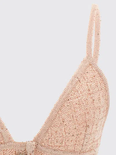 Alessandra Rich Sequin-embellished Wool Blend Tank Top In Pink