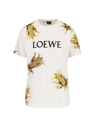 Loewe Printed Beaded T-shirt In White