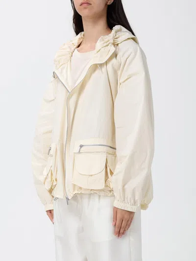Meimeij Oversized Polyester Bomber Jacket In White
