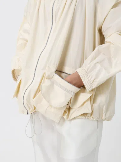 Meimeij Oversized Polyester Bomber Jacket In White