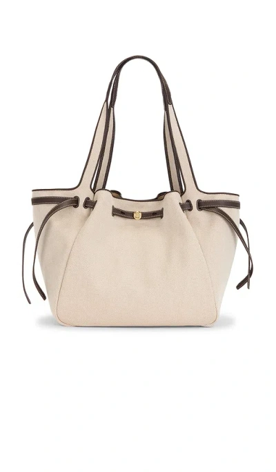 Tory Burch Romy Canvas Tote Shoulder Carryall Bag In Neutral