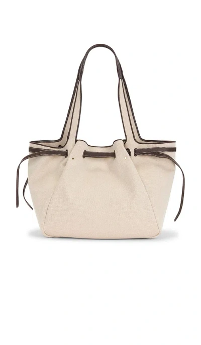 Tory Burch Romy Canvas Tote Shoulder Carryall Bag In Neutral