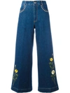 STELLA MCCARTNEY FLORAL PATCH FLARED JEANS,455881SIH2311852043