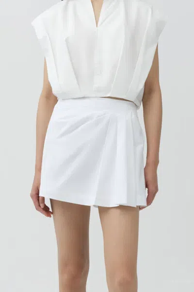 Simkhai Devlin Pleated Mini Skort In White In White