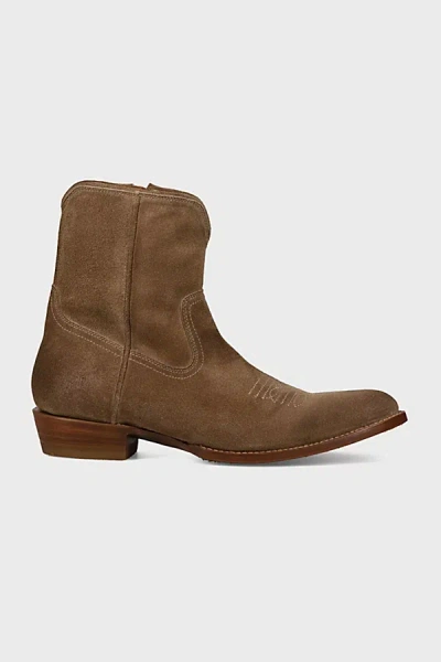 Frye Austin Inside Zip Plain Toe Boots In Brown